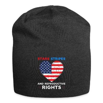 stars stripes reproductive rights pro choice - Jersey Beanie - charcoal grey - Front