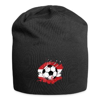 Football autrichien Drapeau autrichien Grunge - Bonnet en jersey - noir - Devant