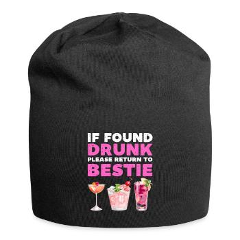 If found drunk please return to bestie - Jersey Beanie - black - Front