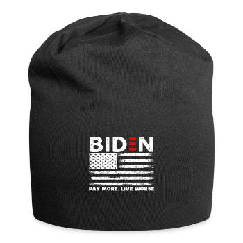 Biden Pay More Live Worse - Jersey Beanie - black - Front