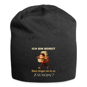 Lasst den Kleinen ihre Phantasie - Jersey-Beanie - Schwarz - Vorne