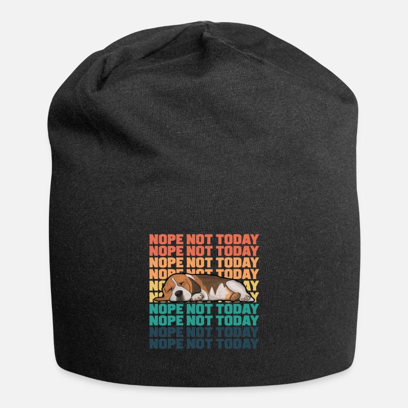 Beagle Hund Nope Heute nicht - Jersey-Beanie - Schwarz