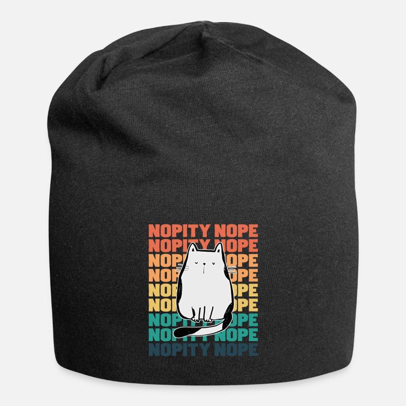 Cat Nopity Nope - Jersey Beanie - black