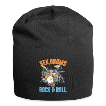 Drum Sex Drums And Rock And Roll - Jersey Beanie - black - Front