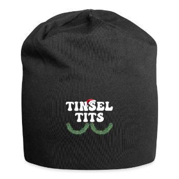 Drôles de chemises de Noël pour couples, mésanges de guirlandes - Bonnet en jersey - noir - Devant