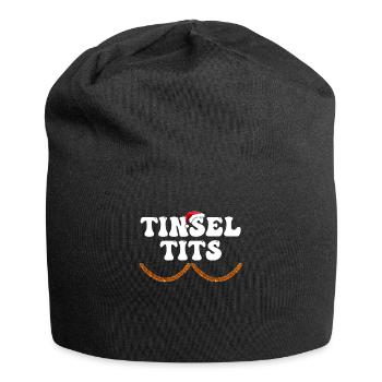 Drôles de chemises de Noël pour couples, mésanges de guirlandes - Bonnet en jersey - noir - Devant
