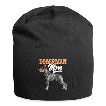 Doberman Dog Doberman Mom - Jersey Beanie - black - Front