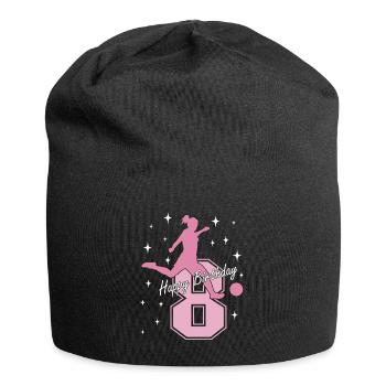8. Geburtstag Fussball Fussballspielerin - Jersey-Beanie - Schwarz - Vorne