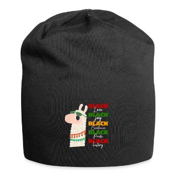 black love joy.. Black History Month, llama lovers - Bonnet en jersey - noir - Devant