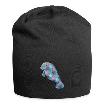 Manatee Palm Trees Colorful - Jersey Beanie - black - Front