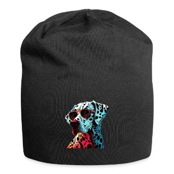 Cool Dalmatian Wearing Sunglasses - Jersey Beanie - black - Front