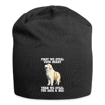 Great Pyrenees First We Steal Your Heart - Jersey Beanie - black - Front
