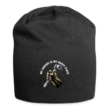 Mechanic My Garage Is My Happy Place - Jersey Beanie - black - Front