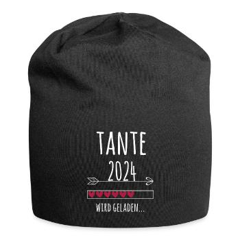 werdende Tante 2024 Schwangerschaft Geschenk - Jersey-Beanie - Schwarz - Vorne