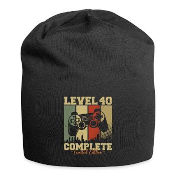Level 40 Unlocked 40 Birthday Gift - Jersey Beanie - black - Front