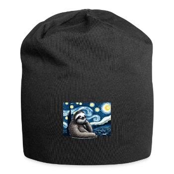 Sloth Starry Night - Jersey Beanie - black - Front