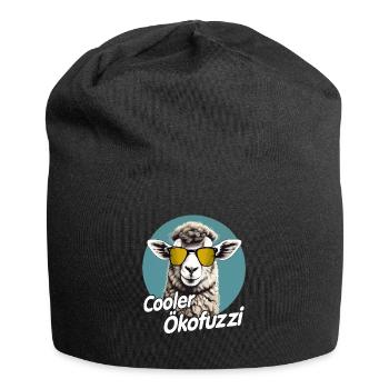 Cooler Ökofuzzi - lustiges Ökodesign Schafhaltung - Jersey-Beanie - Schwarz - Vorne