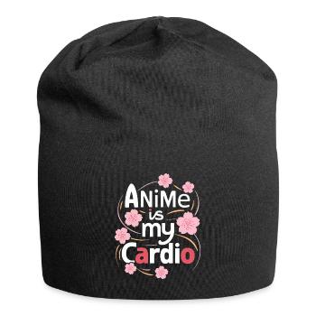 Anime ist mein Cardio - Jersey-Beanie - Schwarz - Vorne