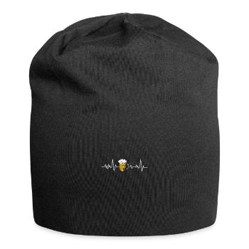 Bière Heartbeat Motif Drôle Drôle - Bonnet en jersey - noir - Devant