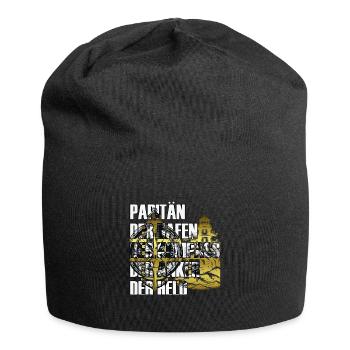 Papitän Motiv Retro Anker Leuchtturm Schiff - Jersey-Beanie - Schwarz - Vorne