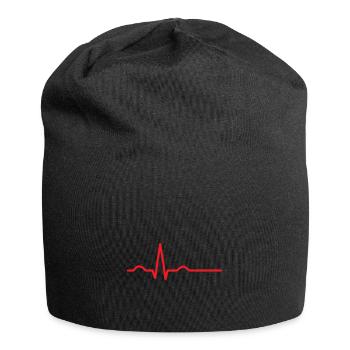 ECG Heart Beat Line QRS Complex - Bonnet en jersey - noir - Devant