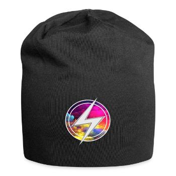 Éclairs colorés - Bonnet en jersey - noir - Devant