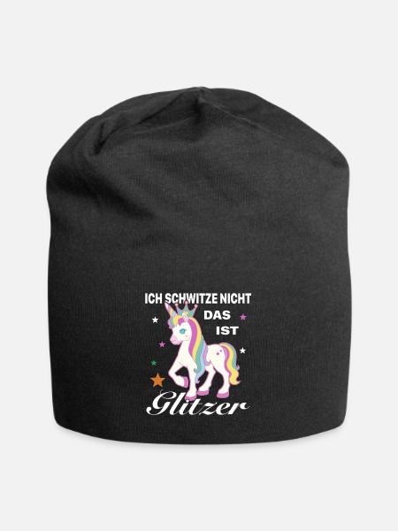 Chemise Licorne • Paillettes • Cadeau Poney - Bonnet en jersey - noir