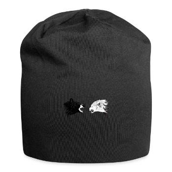 Wolf Bear Art Shirt Animal Gift Idea - Jersey Beanie - black - Front