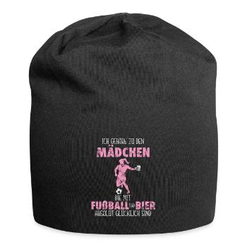Fußball Mädchen Geschenkidee - Jersey-Beanie - Schwarz - Vorne