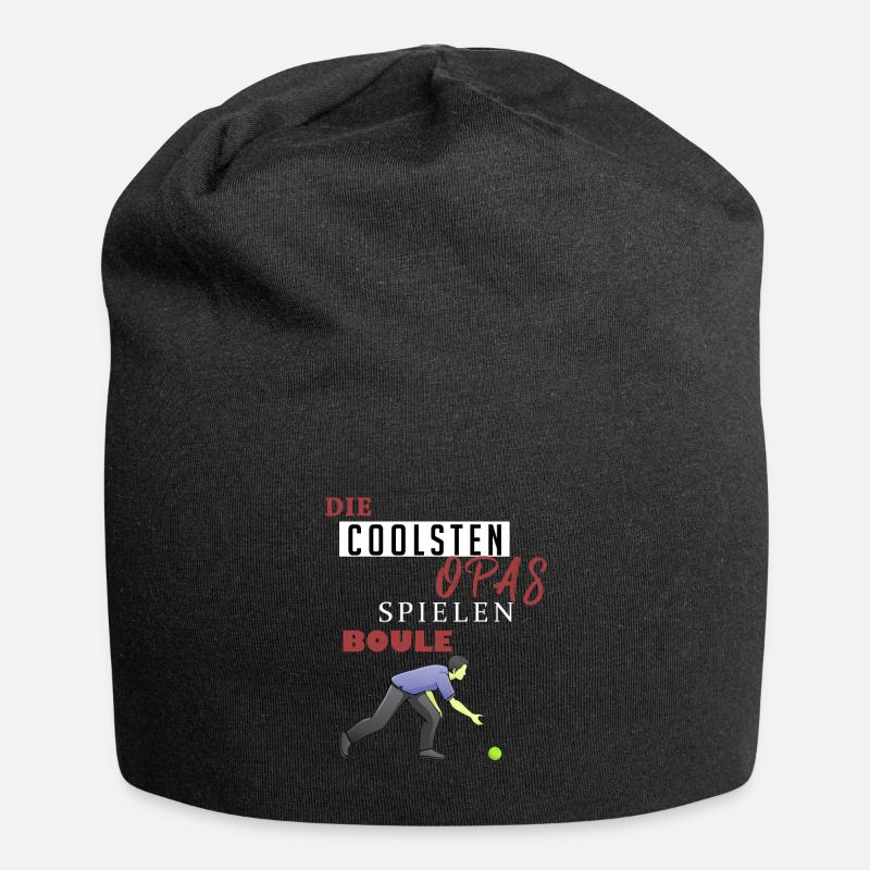 Boule Geschenk • Die Coolsten Opas spielen Boule - Jersey-Beanie - Schwarz