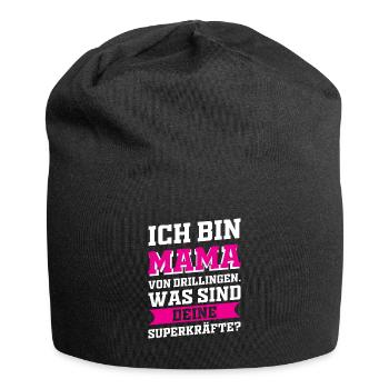 Mutter Mama Drillinge Liebe - Jersey-Beanie - Schwarz - Vorne