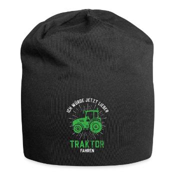 Idée de cadeau de conduite agricole tracteur tracteur - Bonnet en jersey - noir - Devant