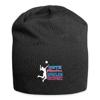 Volleyball Mädchen - Jersey-Beanie - Schwarz - Vorne