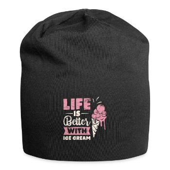 Sommer Sonne Eis Ice Cream - Jersey-Beanie - Schwarz - Vorne