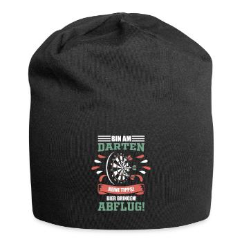 Dart Darts Darten Spruch - Jersey-Beanie - Schwarz - Vorne