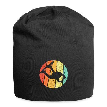 Wakeboard Wakeboarder Retro Geschenk - Jersey-Beanie - Schwarz - Vorne