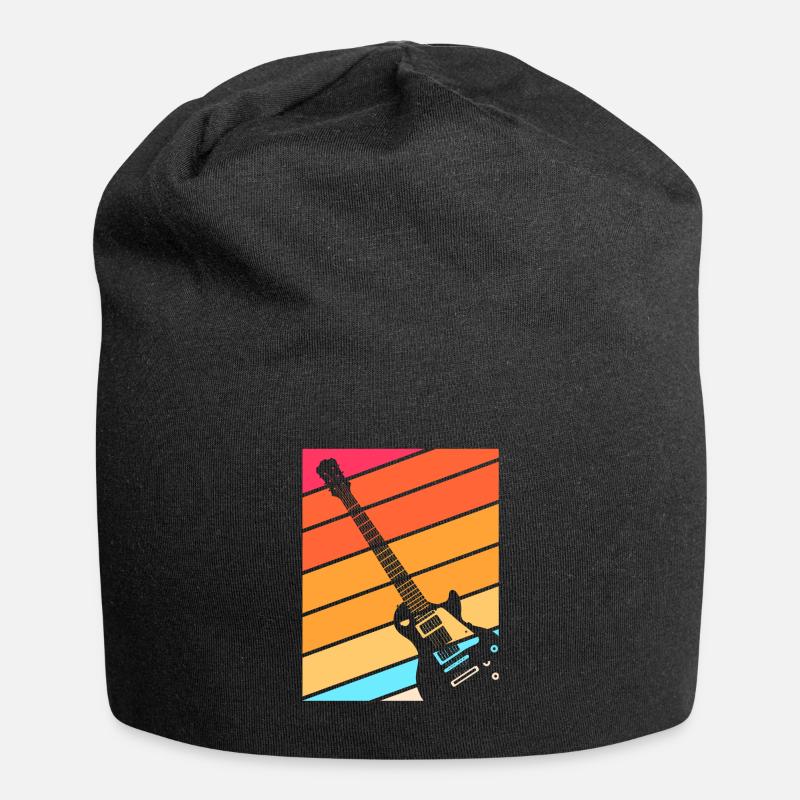 Gitarre Gitarrist E-Gitarre Geschenk - Jersey-Beanie - Schwarz