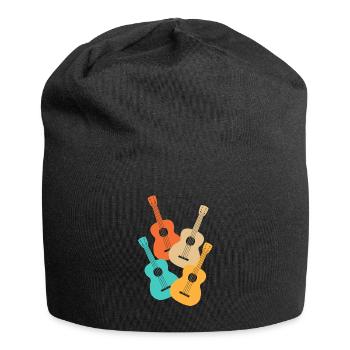 Ukulélé Musiciens colorés - Bonnet en jersey - noir - Devant