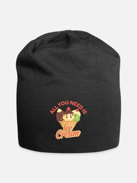 Eiscreme - Jersey-Beanie - Schwarz