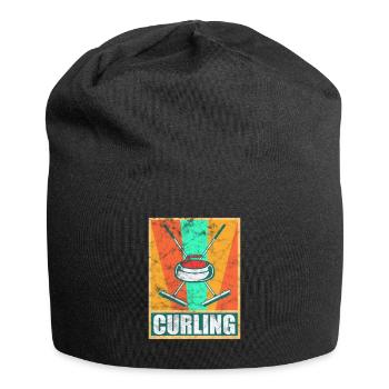 Cadeau curling curling - Bonnet en jersey - noir - Devant