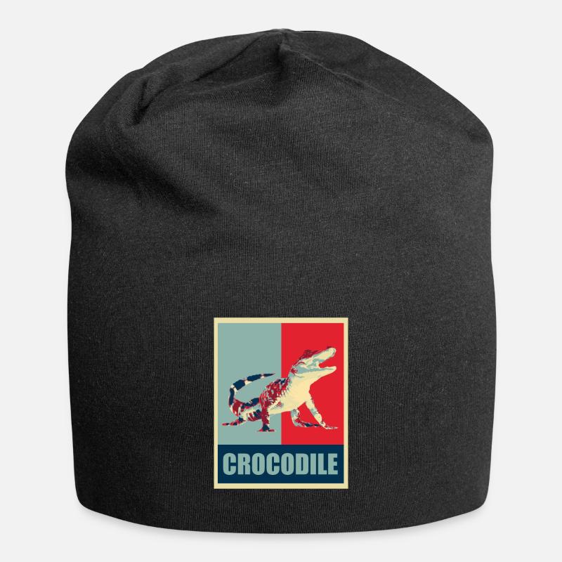 Krokodil Alligator - Jersey-Beanie - Schwarz