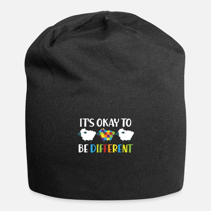 Autismus - Puzzle Schaf - Jersey-Beanie - Schwarz