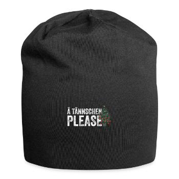 Denglisch - Ä Tännschen please - Jersey-Beanie - Schwarz - Vorne