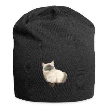 Ragdoll Katze - Jersey-Beanie - Schwarz - Vorne