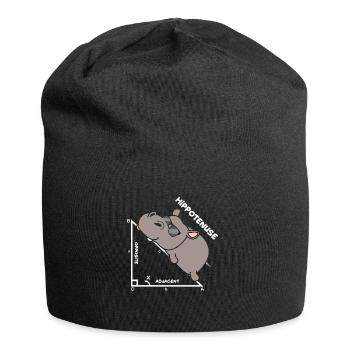 Hypoténuse Hippo Hippopotame Géométrie mathématique - Bonnet en jersey - noir - Devant