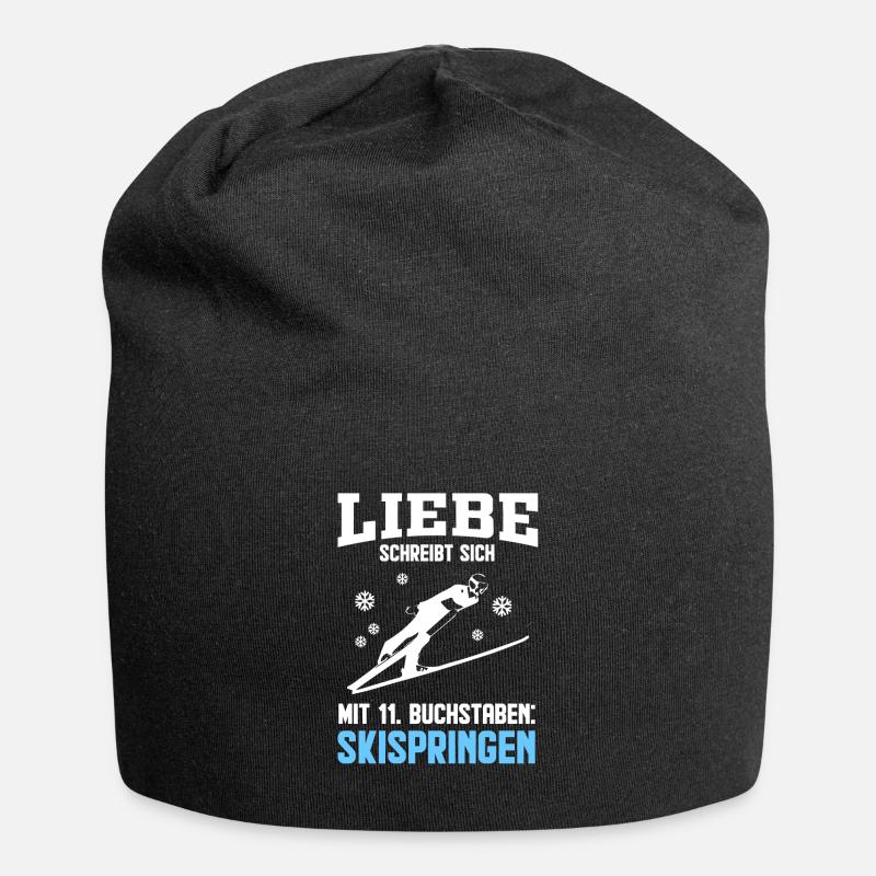 Skispringen - Jersey-Beanie - Schwarz