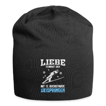 Skispringen Leidenschaft & Liebe - Jersey-Beanie - Schwarz - Vorne