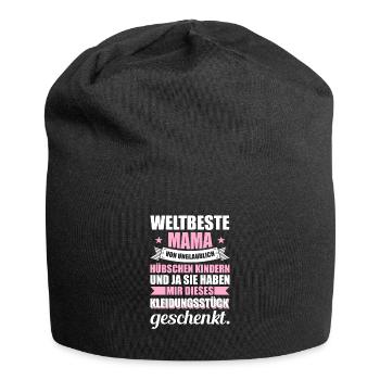 Weltbeste Mama Geschenk - Jersey-Beanie - Schwarz - Vorne