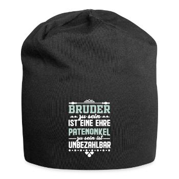 Patenonkel Bruder Onkel Geschenkidee - Jersey-Beanie - Schwarz - Vorne