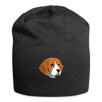 Beagle Hund - Jersey-Beanie - Schwarz - Vorne